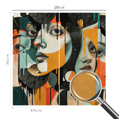 Fotomural decorativo para cabecero de cama Caras coloridas