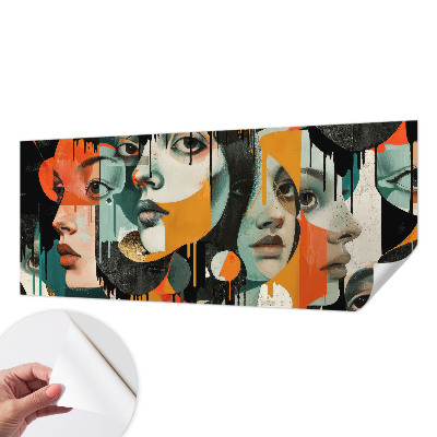 Fotomural decorativo para cabecero de cama Caras coloridas