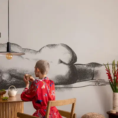 Mural de pared con estampado hermoso con el diseño 