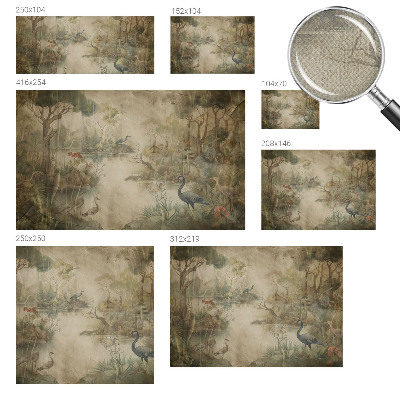 Papel mural texturado decorativo con escena del bosque