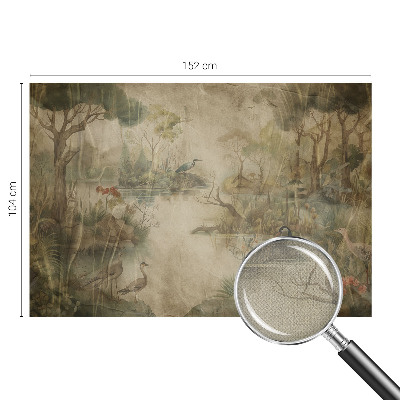 Papel mural texturado decorativo con escena del bosque