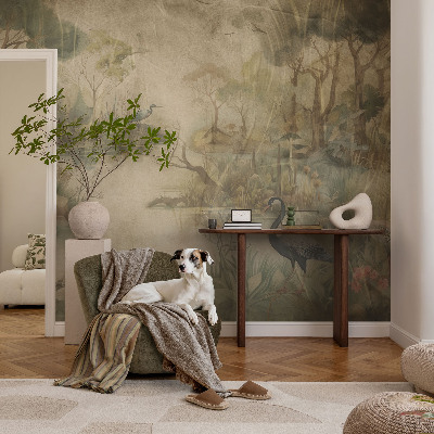 Papel mural texturado decorativo Escena del bosque