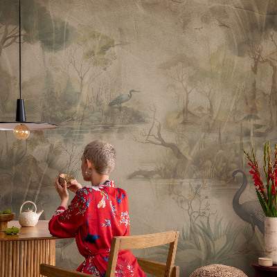 Papel mural texturado decorativo Escena del bosque