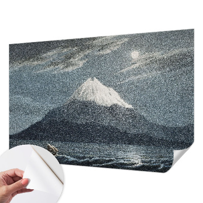 Papel mural con patrón decorativo con diseño de noche iluminada por la luna
