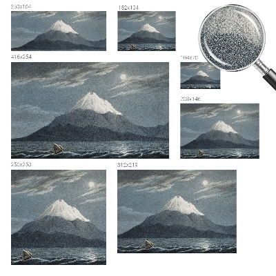 Papel mural con patrón decorativo noche iluminada por la luna