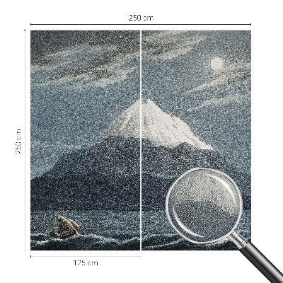 Papel mural con patrón decorativo noche iluminada por la luna