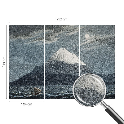 Papel mural con patrón decorativo noche iluminada por la luna