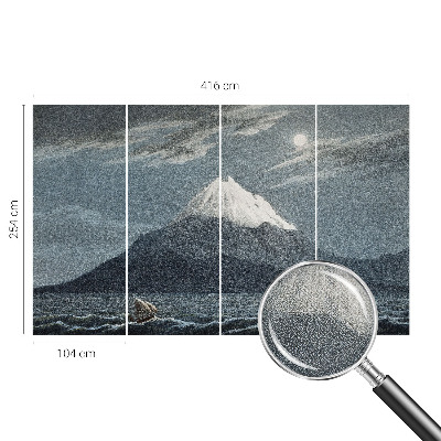 Papel mural con patrón decorativo con diseño de noche iluminada por la luna