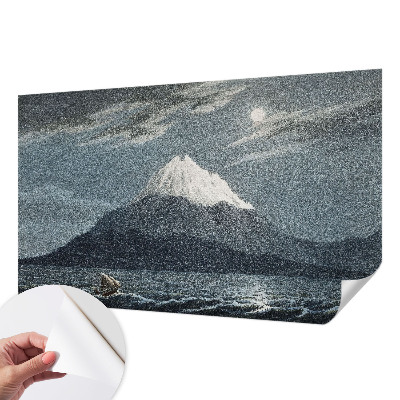 Papel mural con patrón decorativo noche iluminada por la luna