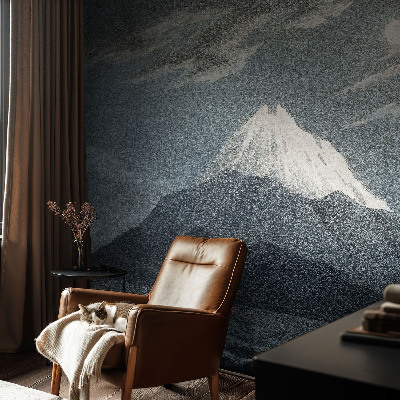 Papel mural con patrón decorativo noche iluminada por la luna