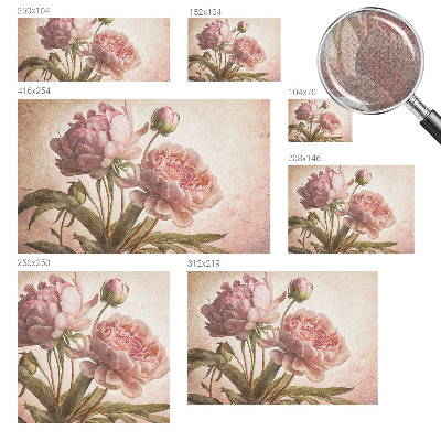 Fotomural decorativo para cabecero de cama Peonías delicadas