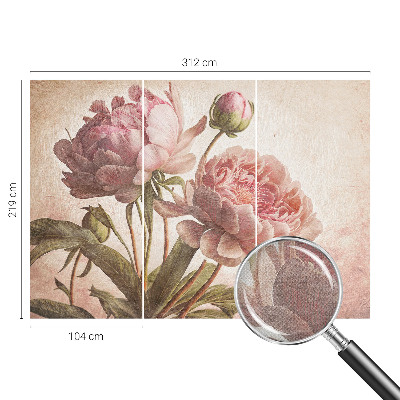 Fotomural decorativo para cabecero de cama Peonías delicadas