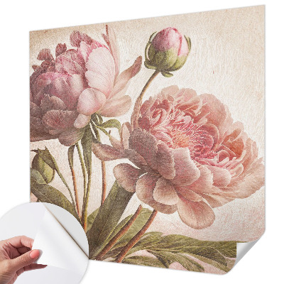 Fotomural decorativo para cabecero de cama con delicadas peonías