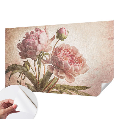 Fotomural decorativo para cabecero de cama con delicadas peonías