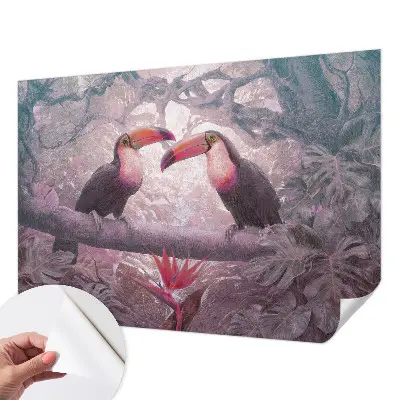 Mural de pared con estampado hermoso con diseño de pareja exótica