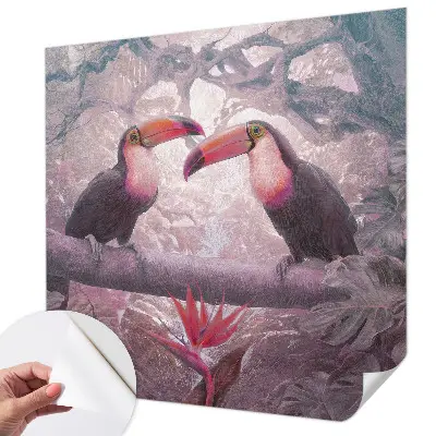 Mural de pared con estampado hermoso con diseño de pareja exótica