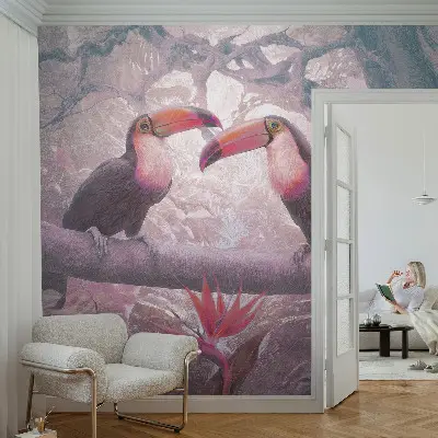 Mural de pared con estampado hermoso con diseño de pareja exótica