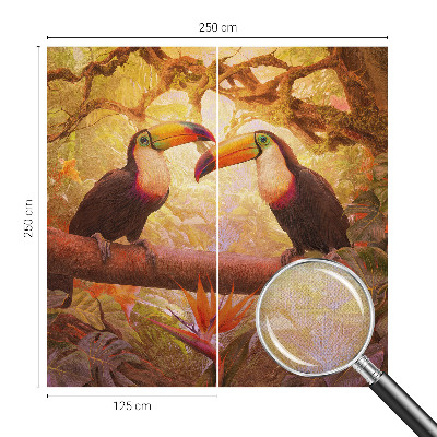 Papel mural texturado decorativo Tucanes coloridos