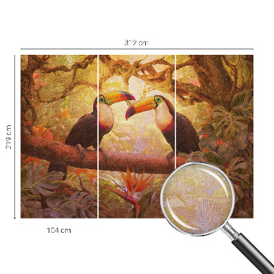 Papel mural texturado decorativo Tucanes coloridos