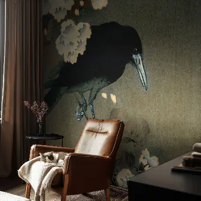 Papel mural con patrón decorativo con motivo de naturaleza exótica