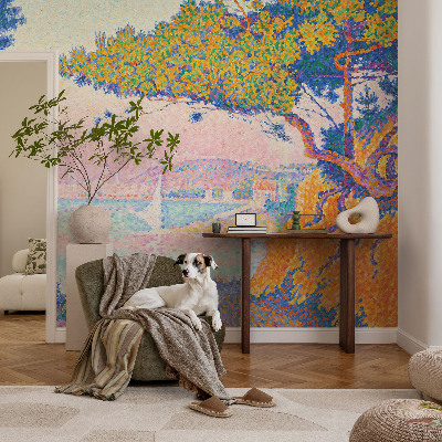 Mural de pared con estampado hermoso Paisaje colorido