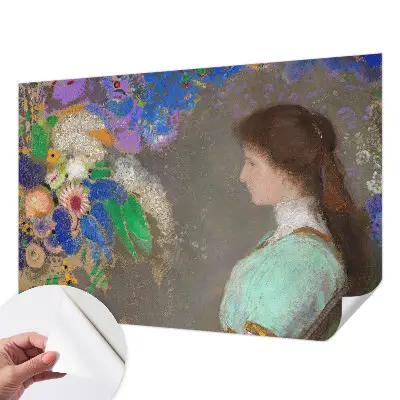 Papel mural texturado decorativo con motivo de escena romántica