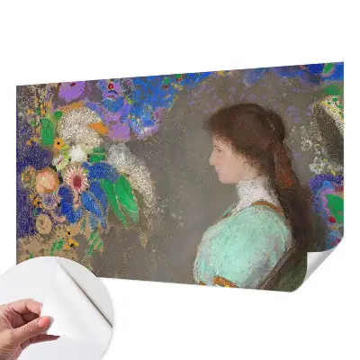 Papel mural texturado decorativo con motivo de escena romántica