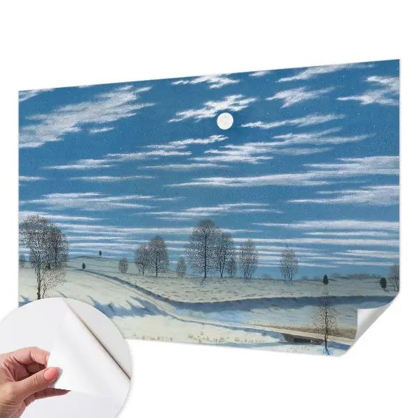 Fotomural decorativo para cabecero de cama con un paisaje invernal