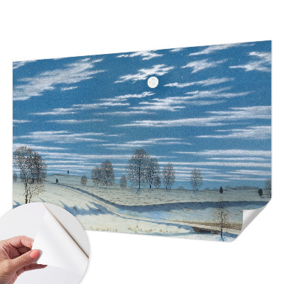 Fotomural decorativo para cabecero de cama con un paisaje invernal