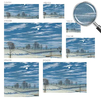 Fotomural decorativo para cabecero de cama con un paisaje invernal