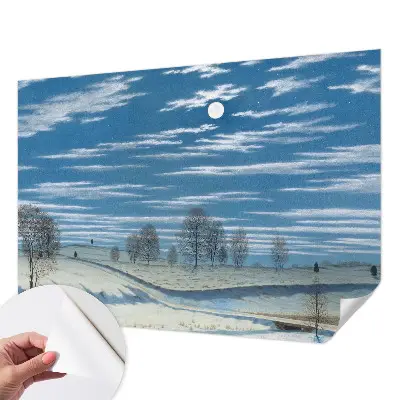 Fotomural decorativo para cabecero de cama con un paisaje invernal
