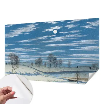Fotomural decorativo para cabecero de cama con un paisaje invernal