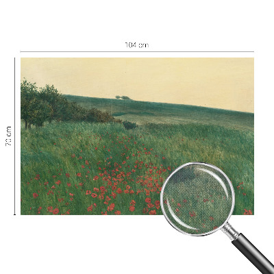 Papel mural con patrón decorativo Campos de amapolas