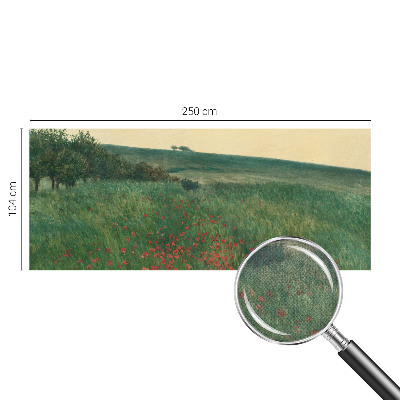 Papel mural con patrón decorativo Campos de amapolas