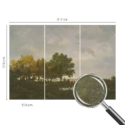 Papel mural texturado decorativo paisaje forestal