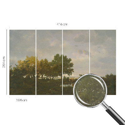 Papel mural texturado decorativo paisaje forestal