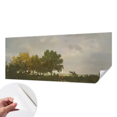 Papel mural texturado decorativo con motivo de paisaje forestal