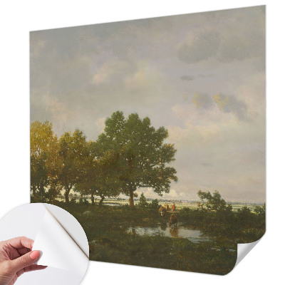 Papel mural texturado decorativo paisaje forestal