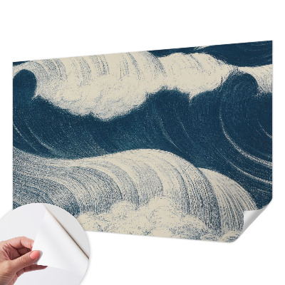 Mural de pared con estampado hermoso con motivo de olas del mar