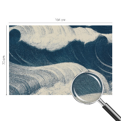 Mural de pared con estampado hermoso olas del mar