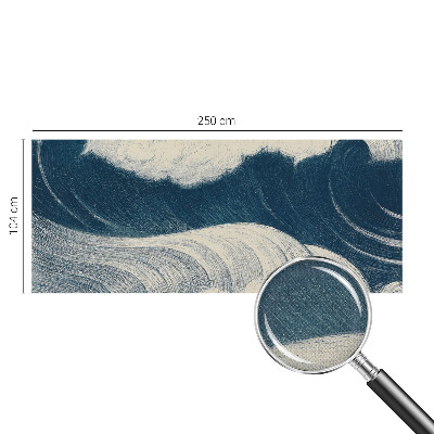 Mural de pared con estampado hermoso con motivo de olas del mar