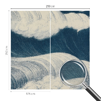 Mural de pared con estampado hermoso olas del mar