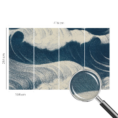 Mural de pared con estampado hermoso con motivo de olas del mar