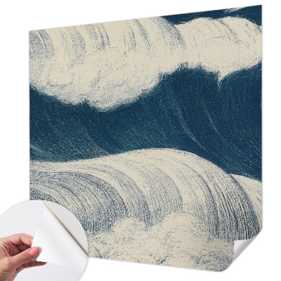 Mural de pared con estampado hermoso con motivo de olas del mar