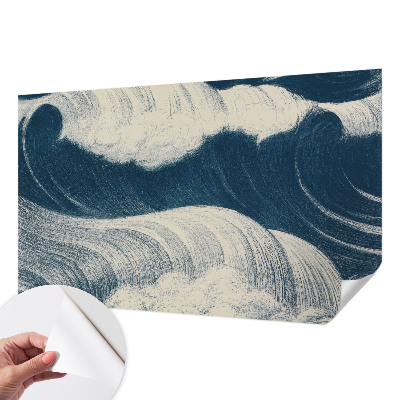 Mural de pared con estampado hermoso con motivo de olas del mar