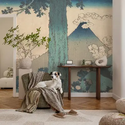 Fotomural decorativo para cabecero de cama con un panorama de montaña