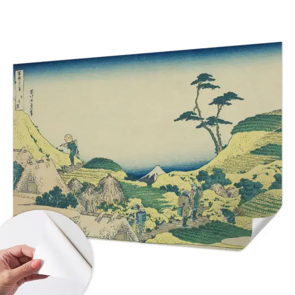Papel mural con patrón decorativo con un diseño de paisaje rural