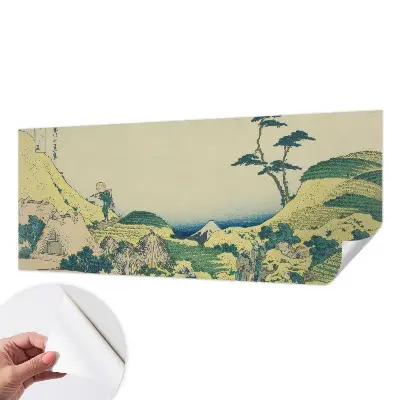 Papel mural con patrón decorativo con un diseño de paisaje rural