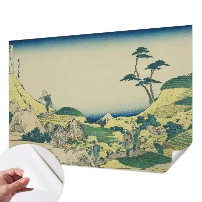 Papel mural con patrón decorativo con un diseño de paisaje rural
