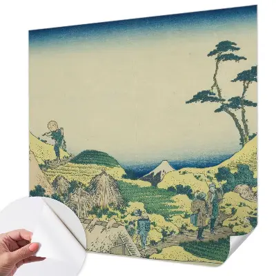 Papel mural con patrón decorativo con un diseño de paisaje rural